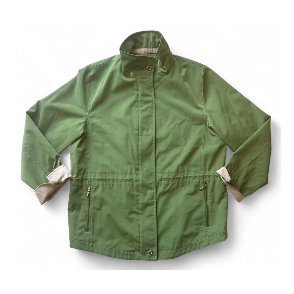 Liz Claiborne green funnel neck rain jacket sz M